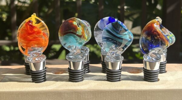 Handmade Glass Bottle Stopper Color Wave